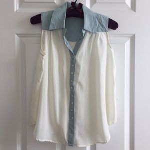 Just One silky button down top